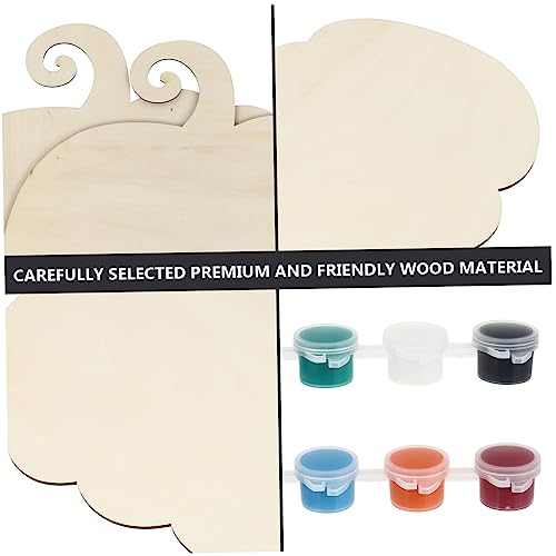 Artibetter 1 Set Unfinished Halloween Crafts Supplies Pendant Filler Drawing Board Label Crafts Ornaments Halloween Ornaments Accessories Blank Gift ARTIBETTER