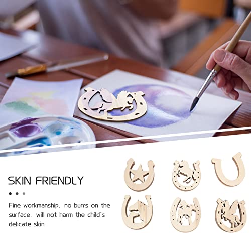 COHEALI 36pcs Unfinished Wood Horseshoe Cutouts Blank Horseshoes Wooden Slices Unicorn Chips for DIY Craft Wedding Birthday Party Decor Christmas COHEALI
