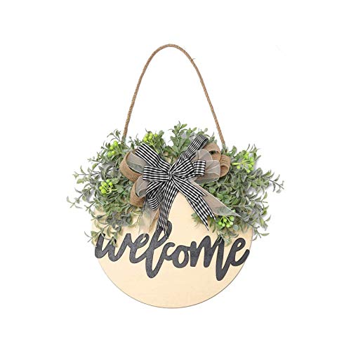 3 Pieces Wood Circles Sign for Crafts Unfinished Blank Wooden Slices Wood Hanging Sign Front Door Decor with Twine,Decoration Bow and Transparent MixTeach