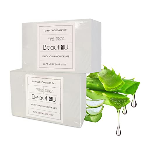BEAUTI4U 2LB Aloe Vera Soap Base - Soap Making Supplies with Soap