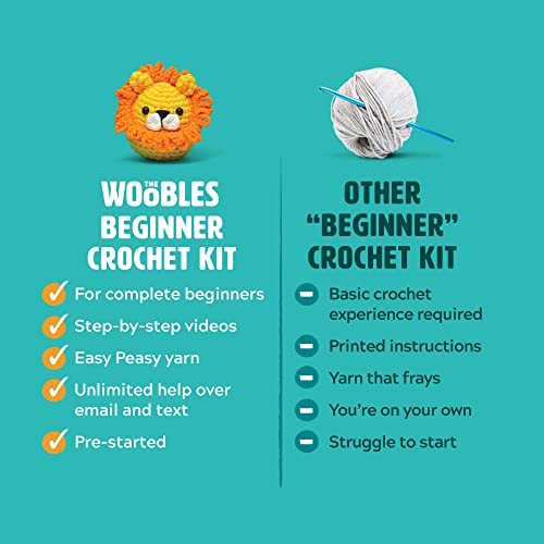 The Woobles Crochet Kit with Easy Peasy Yarn as seen on Shark Tank for Beginners with Step-by-Step Video Tutorials - Fred The Dinosaur The Woobles