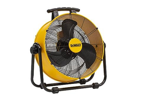 DEWALT DXF-2042 High-Velocity Industrial,Floor,Drum,Barn,Warehouse Fan Heavy Duty Mover Portable Air Circulator 3-Speed Adjustable Tilt, 20", Yellow DEWALT