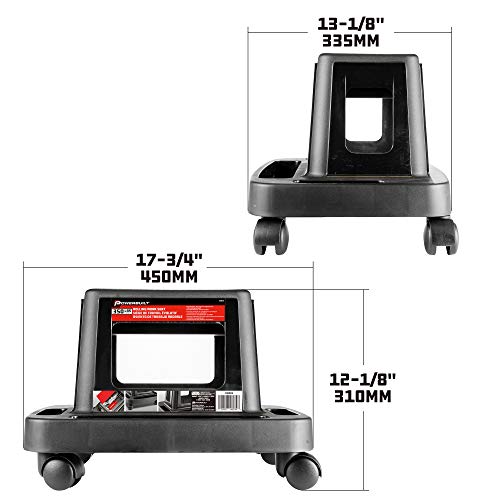 Powerbuilt 620526 Sturdy HD Injection Rolling Storage Tray Work Seat, Black Powerbuilt