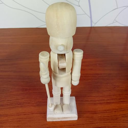 6pcs DIY Wooden Christmas Nutcrackers, DIY Blank Unpainted Unpainted Puppet Walnut Soldier With Paint & Brush For Christmas Decoration YmilemY