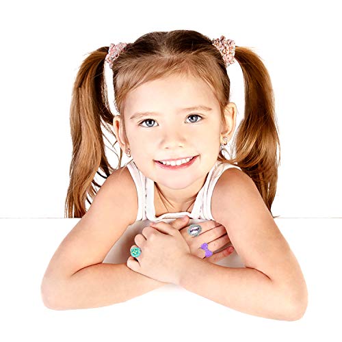 WATINC 24Pcs Adjustable Princess Pretend Jewelry Rings, Girl’s Jewelry Dress Up Play Toys, Rhinestone Gift Set in Box for Little Girls, No WATINC