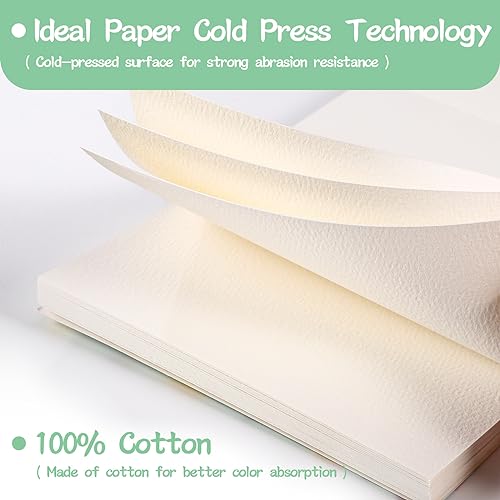 30 Sheets Watercolor Paper Pad, A5 (8.3 x 5.8") Cold Press Watercolor Paper, 140 lb/300 GSM Tearable Water Color Pad Christmas Gifts for Art Prudiut