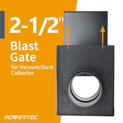 POWERTEC 70133-P2 2-1/2-Inch Blast Gate for for Dust Collector, Dust Collection Fittings, 2 PK POWERTEC