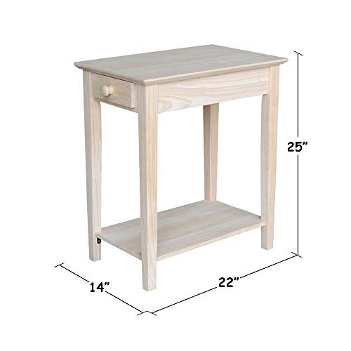 International Concepts Narrow End Table, Unfinished IC International Concepts