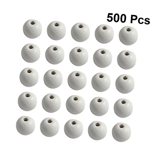 Tofficu 1000 Pcs Wooden Round Balls Unfinished Loose Beads Wood Balls DIY Wood Craft Beads Natural Beads Wooden Beads Bulk Wooden Slices Dics Log Tofficu