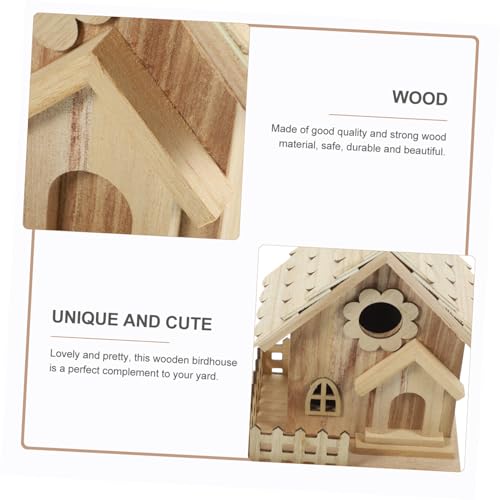 BESPORTBLE 2pcs Creative Bird Nest Decoration Bird House Cage Handcrafted Birdhouse Natural Wood Birdhouse Unfinished Bird Houses Unfinished Wood BESPORTBLE