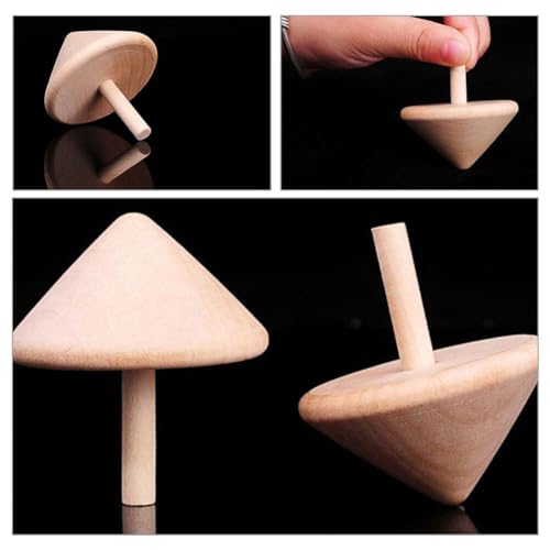 Tofficu 10pcs Wood Spinners Toys Unfinished Wood Tops DIY Wooden Tops Craft Gyroscopes for Kids Party Favors Painting Toys Art Craft Supplies Tofficu
