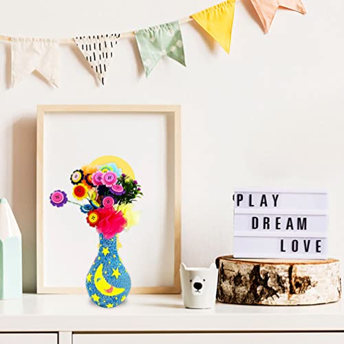 Happyyami 4pcs Unfinished Wood Vase Blank Flower Vase Bud Vase Paint Your Own Vase Natural Flower Container for DIY Hand Painting Flower Craft Kit Happyyami