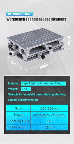 2-Axis Workbench 2D Axis Work Table US Stock XY Table 2-Axis Moving Table Workbench with Polished Lifting Platform for Laser Engraver Machine SFX