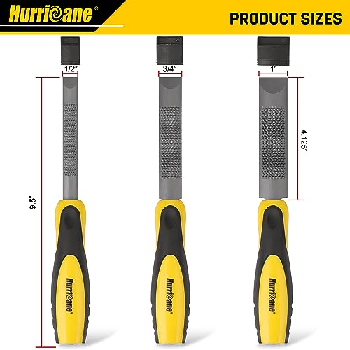HURRICANE 3 Pieces Combination Wood Chisel & Wood Rasp File Set, Wood Chuck, Coarse Wood Rasp Chisel, With Metal Striking End Cap, Includes: 1/2 HURRICANE