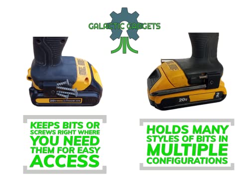 MAGNETIC Bit Holder for DEWALT 20V Drill or Craftsman V20 Drill - Side Mounted - Strong Magnets - Low Profile Design - Galactic Gadgets Galactic Gadgets