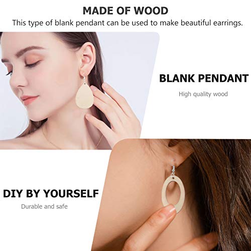 Wooden Dangle Earring Making Kit The Natural Wood Pendants are Made of Wood, Durable and Safe to wear, Also Lightweight, Wont Produce Much Burden to EXCEART
