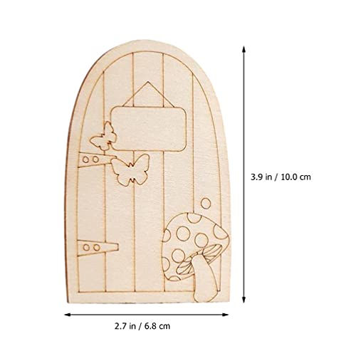 VOSAREA 30Pcs trinkets gnome House Door Window Wood Door Slice Fairy Gnome Door Wood Cutout hut Shape Wood Slice unpainted elf Door House Shaped Wood VOSAREA