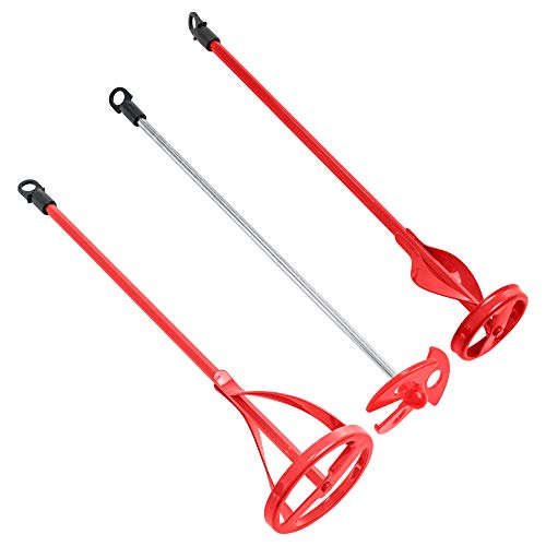 TCP Global Set of 3 Paint, Epoxy Resin, Mud and Cement Mixer Blades - Power Drill Stirring Tools - 14" Ribbon Mixing Paddles with 5/16" Hex Head TCP Global