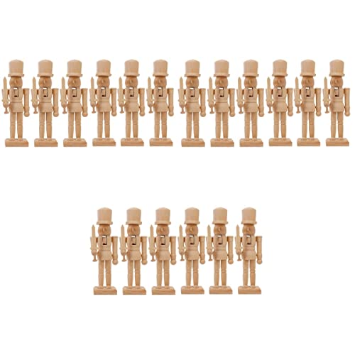 Abaodam 18 pcs - Gift Craft White Year Decoration Wooden Blank Paint Style Gifts Figurines Your cm DIY New Mini Puppet Christmas Ornaments Xmas Abaodam