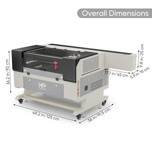 Monport 100W CO2 Laser Engraver&Water Chiller with Lightburn,20"x28" Laser Engraving Cutting Machine with Autofocus 4 Way Pass Air Assist Wheel Monport