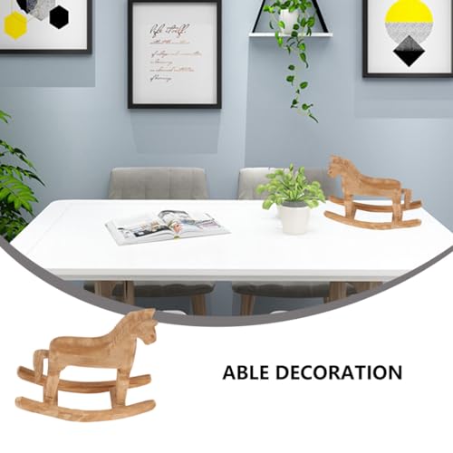 VOSAREA 18x6x18cm Wooden Rocking Horse Table Decoration Craft Home Art Furnishing VOSAREA