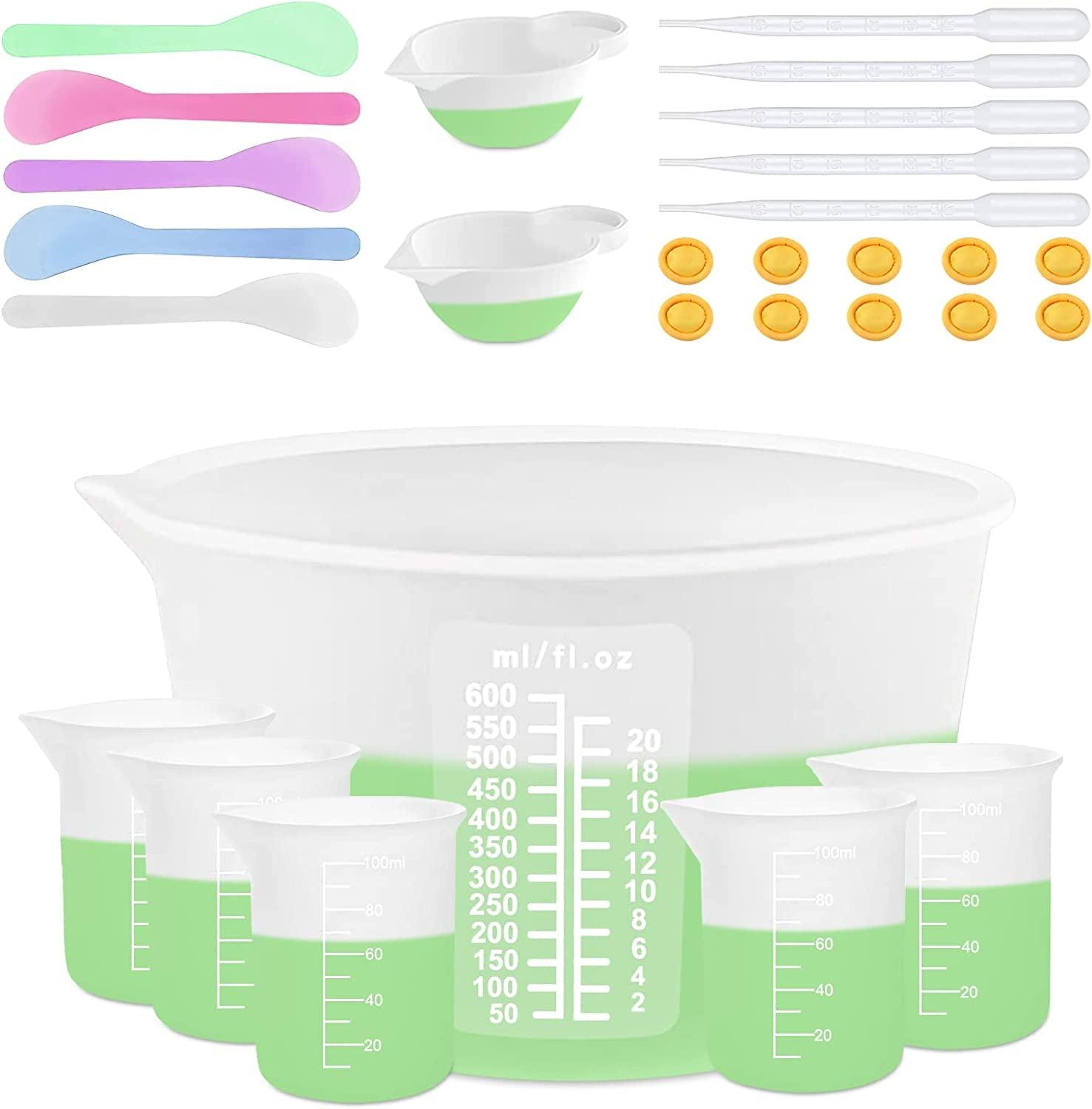 Silicone Measuring Cups for Resin Supplies, Resin Cups Kit with 600Ml –  WoodArtSupply