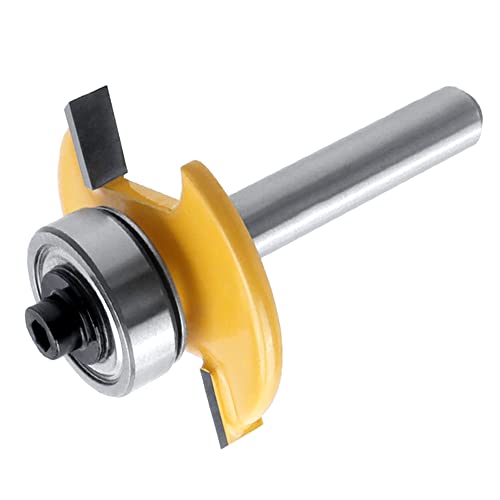 Mesee 1/4 Inch Shank Biscuit Joiner Router Bit T Slot Router Bit with Bearing Guide Wood Biscuit Jointing Slotting Cutter Woodworking Grooving Mesee