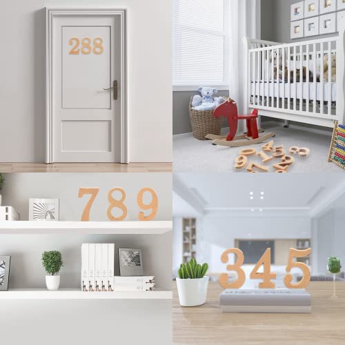AOCEAN 4 Inch Wooden Numbers for Wall Decor Crafts - Unfinished Blank Pine Wood - Designable and Paintable - Ideal for Holiday & Home Decoration AOCEAN