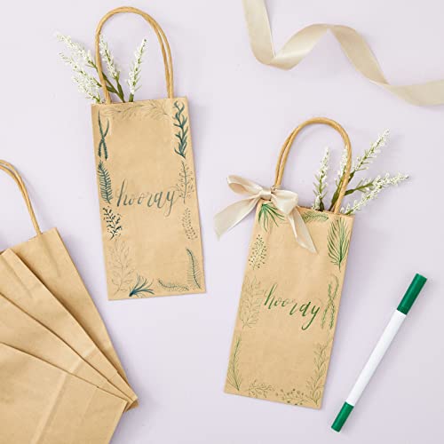 Juvale 50-Pack Small Brown Gift Bags with Handles - Small Kraft Paper Bags for Birthday, Retail, Crafts (3.5x2.4x7 in) Juvale