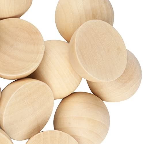 80 PCS 2 Inch Half Wood Balls, Split Wood Balls, Half Wooden Spheres, Half Round Balls, Suitable for Painting, Glass, Various Materials, DIY Jewelry GNIEMCKIN