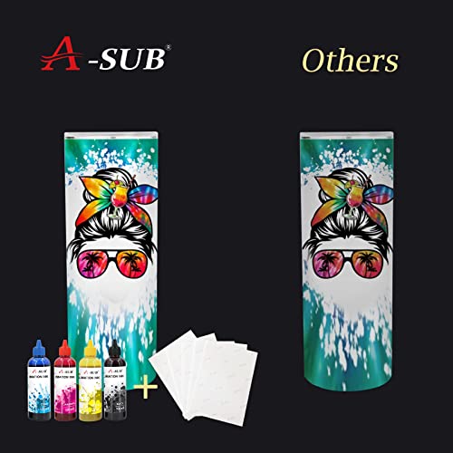 A-SUB Sublimation Paper 125gsm and Sublimation Ink Bundle Kit for Heat Transfer on Tumblers, Tee shirt, Mugs,etc. to Personalize your Holiday Gift A-SUB
