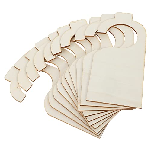 EXCEART 10pcs Unfinished Wood Door Sign Blank Wooden Hanger Plaque Graffiti Wood Chip Blank Wood Slices DIY Craft Project Message Notes Memo Board EXCEART