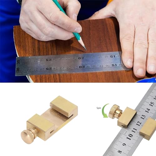 AYNEFY Woodworking Ruler Positioning Adjuster Scribing Locator, Ruler Stops Fences Woodworking Scribing Steel Ruler Positioning Block Angle Line AYNEFY