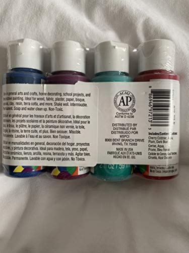 Craft Smart Acrylic Pain Value Set Cherry Cobbler, Aqua, Plum, Dark Blue Craftsmart