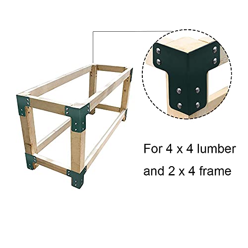 vikofan 8 Pcs Workbench Bracket Kit Sturdy Steel Angle Brackets Multi-Angle Joint Fastener Shelf Fit for Desk Edge & Box & Wood Beam with Screws vikofan