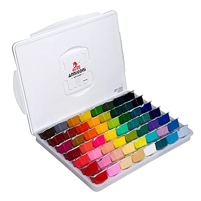 Gouache Paint Set, 56 Colors x 30ml Unique Jelly Cup Design in a Carrying Case, Gouache Opaque Watercolor Painting Perfect Art Supplies for Artists,