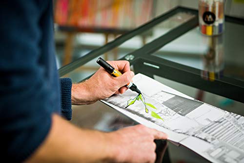 MOLOTOW ONE4ALL Acrylic Twin Pump Marker, 1.5mm and 4mm Nibs, Gold, 1 Each (227.506) MOLOTOW