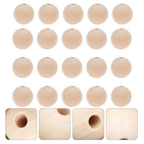 Tofficu 50 Pcs 16MM Wood Beads, Wooden Beads for Crafts Unfinished Wood Beads Bulk Wooden Beads for DIY Craft Painting Carving Tofficu