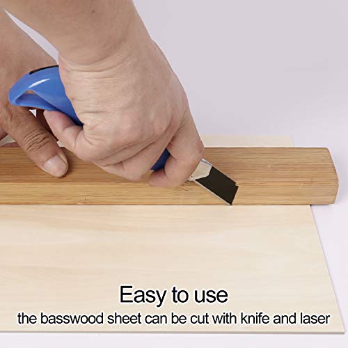 KEILEOHO 40 Pack Balsa Wood Sheets 4 x 8 x 1/16 Inch, Large Thin Wood Boards for Crafts Moisture Resistance Anti-Deformation Easy Cutting Painting KEILEOHO
