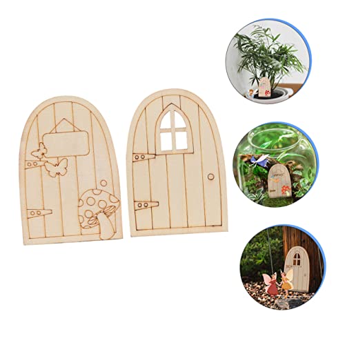 Yardwe 20pcs Fairy Gate Ornament Unfinished Fairy Door Garden Tree Statue Tree Door gnome Homes Garden Tree Sculptures gnome Home Tree kit Mini Door Yardwe