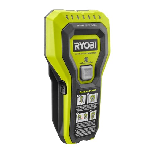 RYOBI Stud Finder with multiple LED's to indicate the full width of the stud. One-handed operation, ESF5002 Ryobi