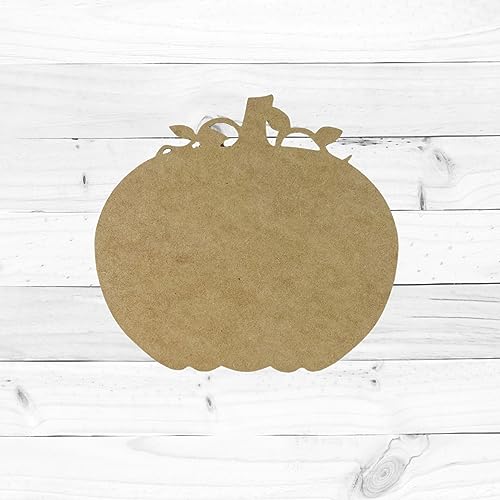 Fall Pumpkin with Curly Vines, Fall Shape, MDF Wooden Craft, Unfinished Craft, Build-A-Cross Build-A-Cross