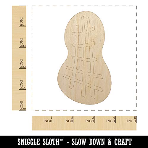 Peanut Doodle Unfinished Wood Shape Piece Cutout for DIY Craft Projects - 1/4 Inch Thick - 4.70 Inch Size Sniggle Sloth