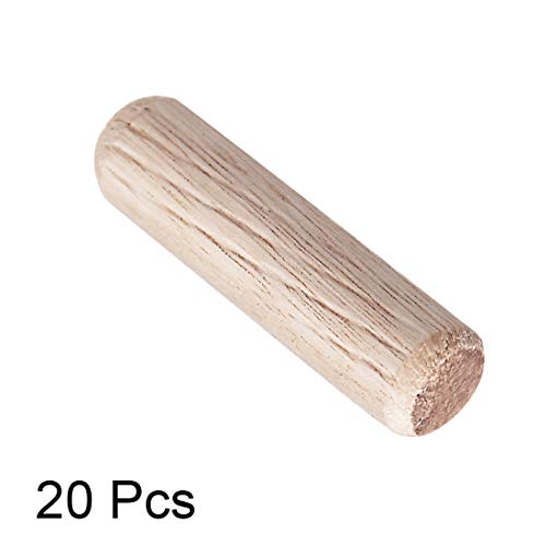 uxcell 0.31"x1.18"(8x30mm) Wooden Dowel Pin Wood Kiln Dried Fluted Beveled Hardwood 20pcs uxcell