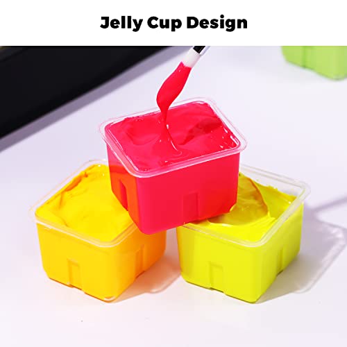 HIMI Gouache Paint Set, 56 Colors x 30ml Include 8 Metallic and 6 Neon Colors, Unique Jelly Cup Design in a Carrying Case Perfect for Artists, Artme