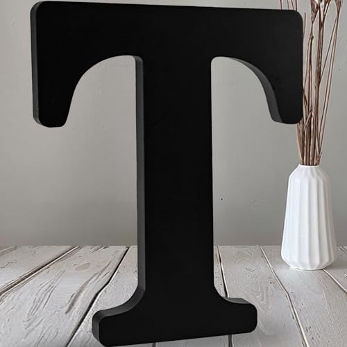 AOCEAN 12 inch Black Wood Letters Unfinished Wood Letters for Halloween Decorative Standing Letters Slices Sign Board Decoration for Craft Home Party AOCEAN