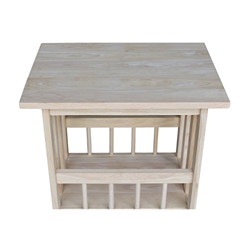 International Concepts Mission Magazine End Table, Unfinished IC International Concepts