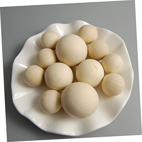 KALLORY 200 Pcs Crafts Loose Beads Unfinished Wood Bead Natural Wood Balls Mini Wood Balls Loose Spacer Bead No Hole Wood Bead House Supplies Blank KALLORY