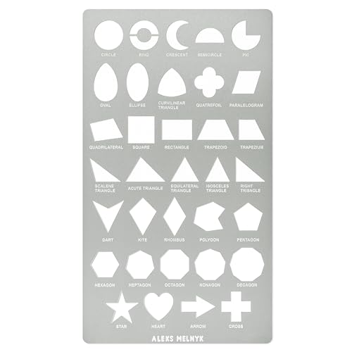 Aleks Melnyk No.414 Metal Stencil, Geometric Shapes with Definition, Small Stencil, 1 PC, Template for Wood Burning, Engraving, Crafting, Scrapbook Aleks Melnyk