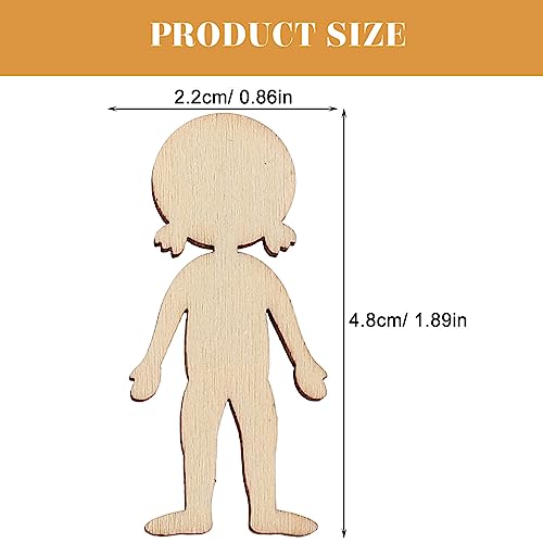 Wooden Boy Girl Cutout 50pcs Wood Female Shapes Unfinished Wooden Cutout Blank Wooden Slices for DIY Painting Staining Burning Crafts Projects DIY HOMSFOU